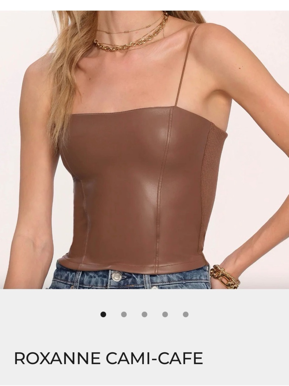 Heartloom Roxanne Cami - Cafe Brown Faux Leather
